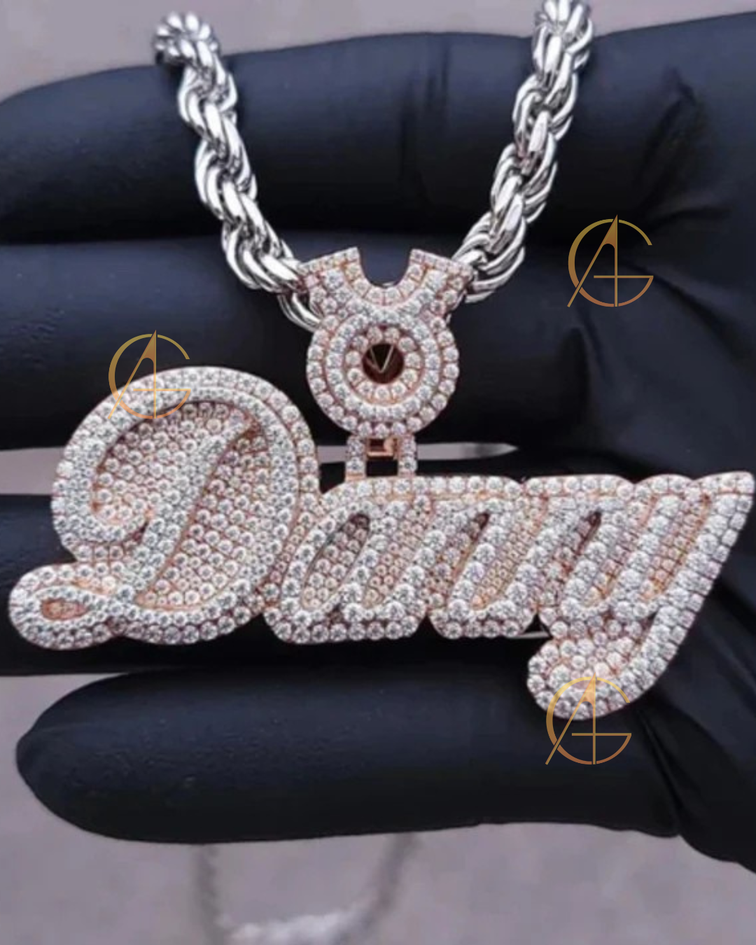 Personalized Hip Hop Pendant - 925 Silver/Gold Moissanite Diamond Name Necklace