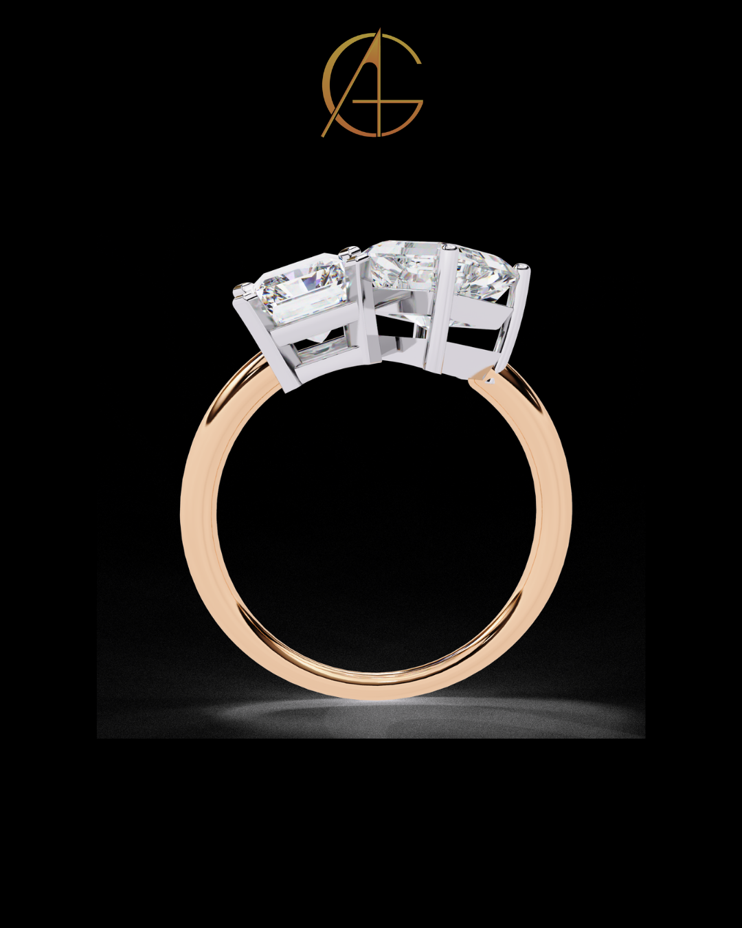 5.50 TCW Feminine Toi Moi Radiant & Radiant Cut Moissanite Diamond Ring High Quality Design
