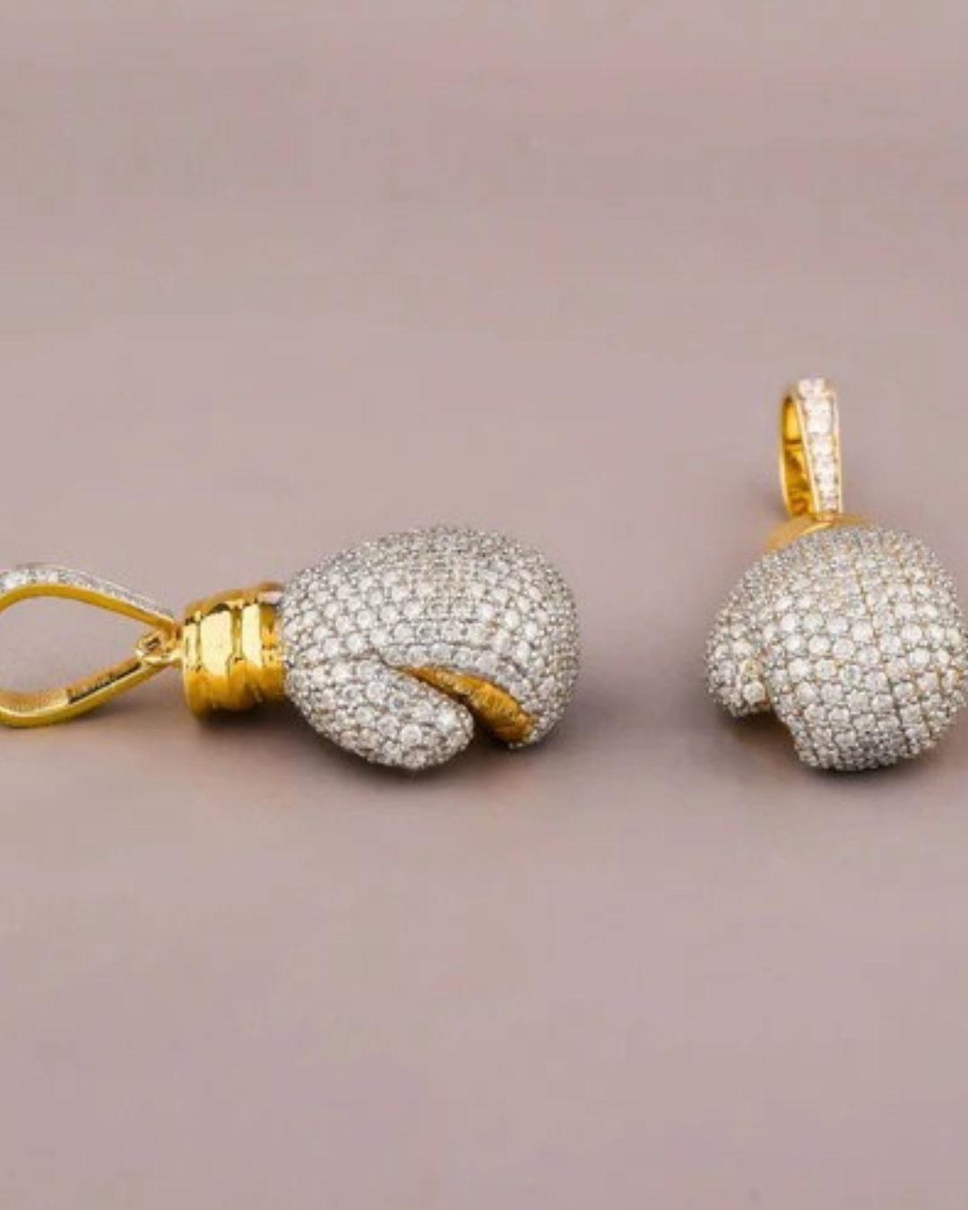 Custom Moissanite Diamond Boxing Gloves Pendant 925 silver by Auren