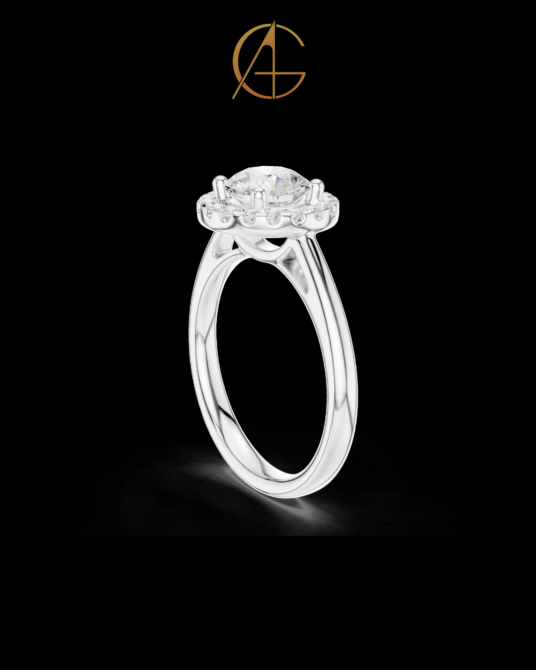 1.00 CT Radiant Round Halo Moissanite Diamond Classic Engagement Ring with Brilliant Center Stone & Halo Sparkle