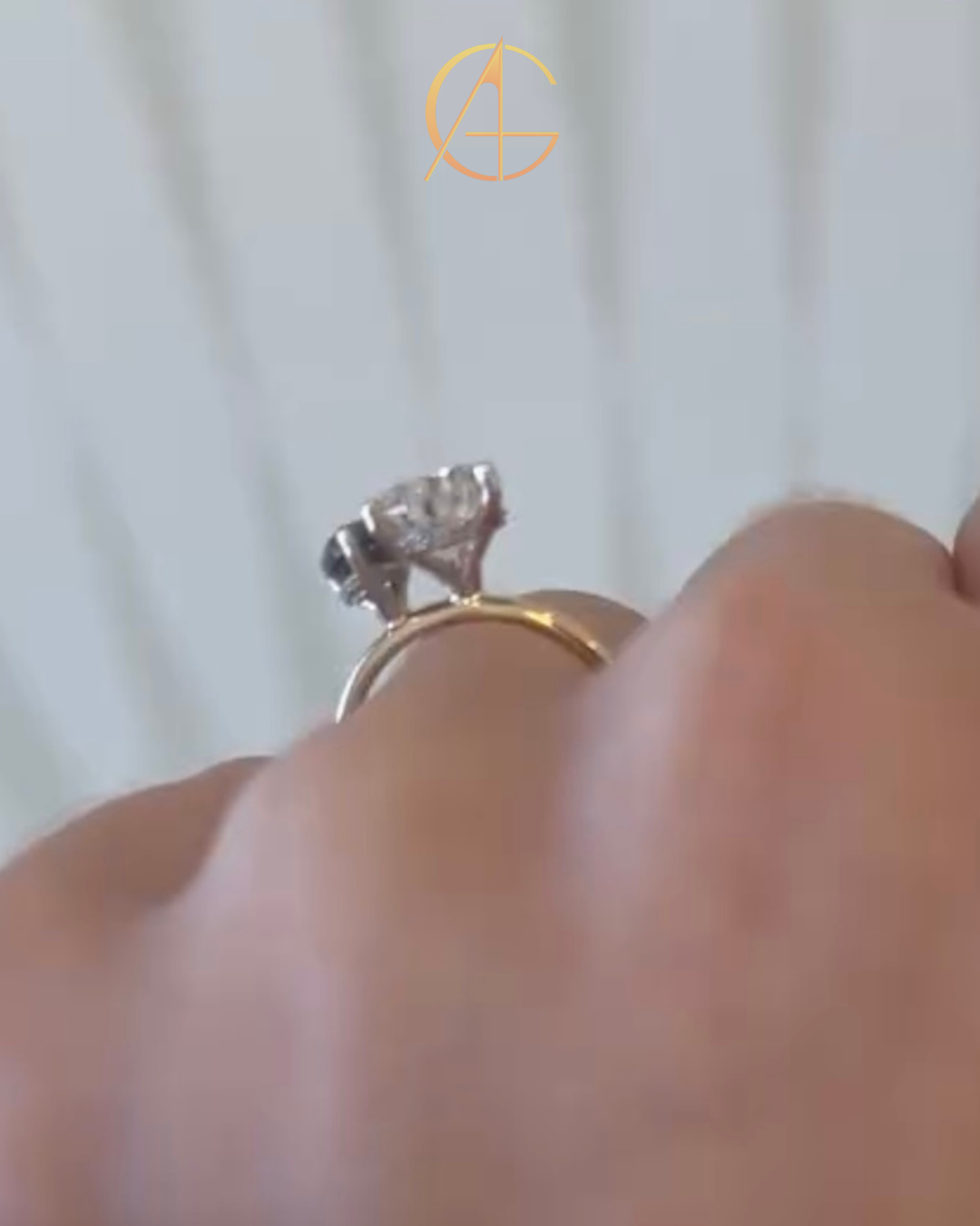 3.00 TCW Beautiful Pear Cut Moissanite Diamond Toi Et Moi Asymmetrical Luxury Statement Ring