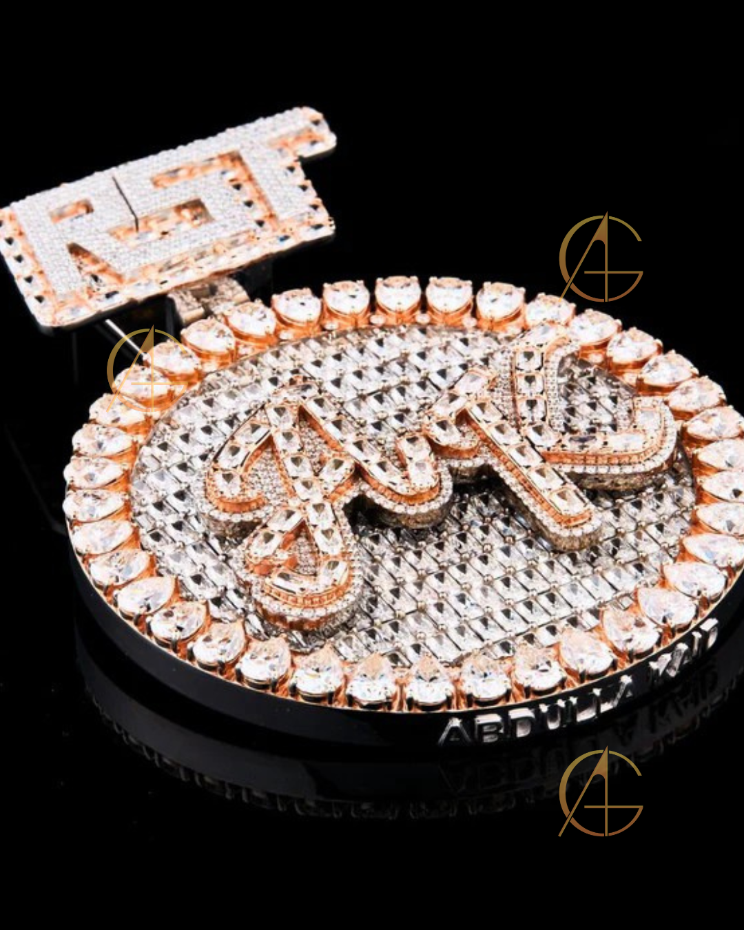 Men's Iced Out Letter Pendant - Gold Plated Moissanite Hip Hop Necklace