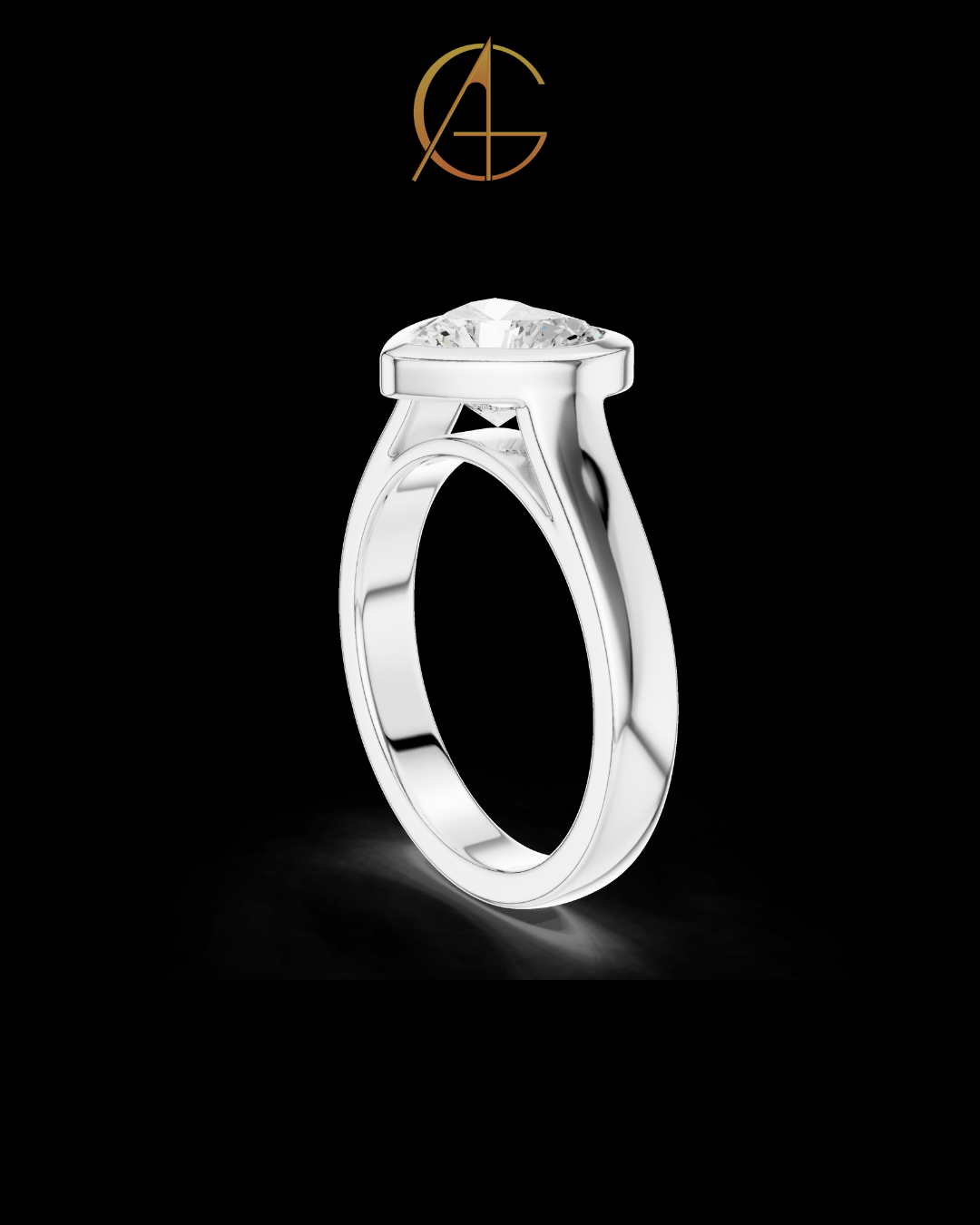 2.00 TCW Lovely Moissanite Heart Cut Bezel Set Love Diamond Ring For Beautiful