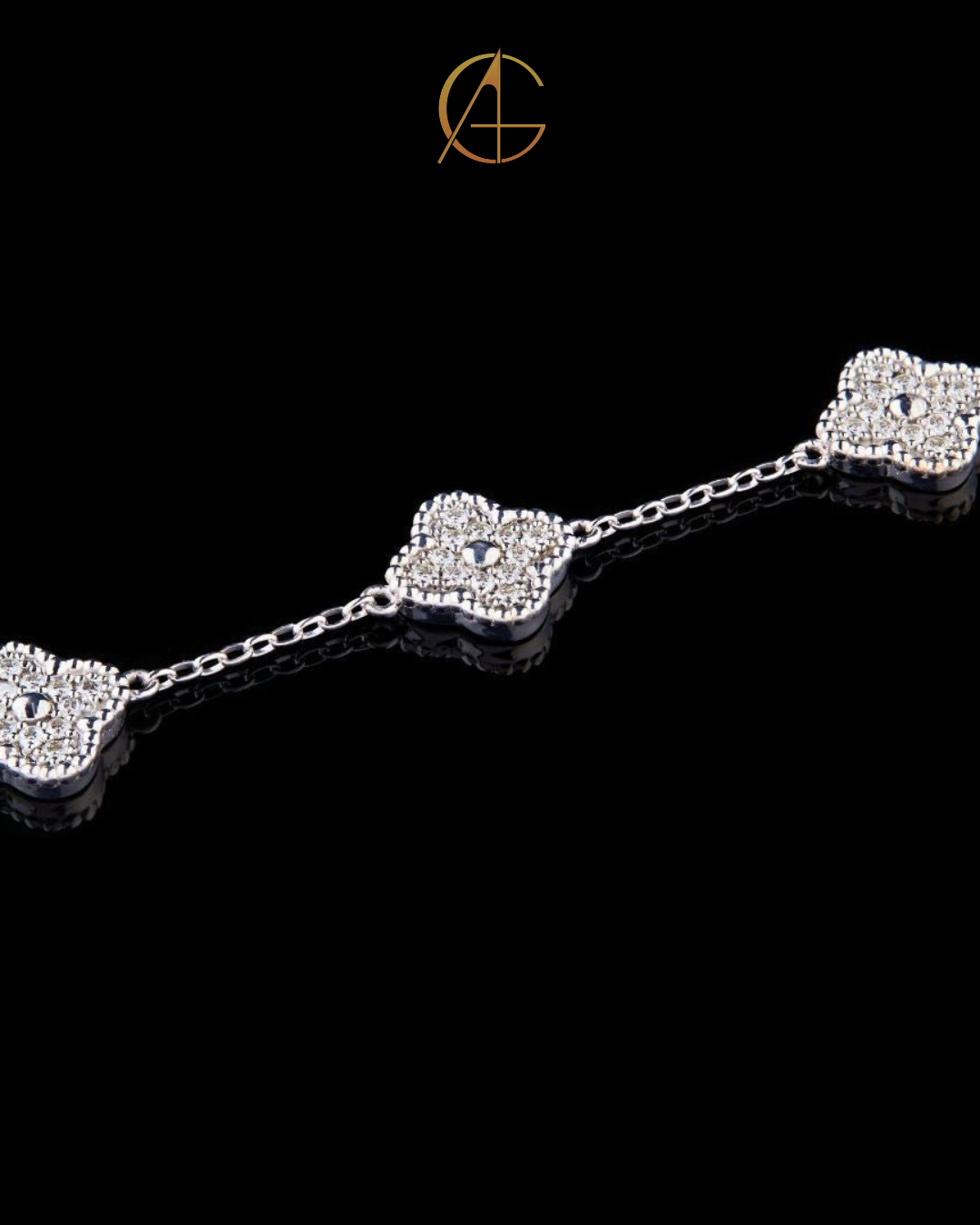 Flower Diamond Bangle Bracelet - VVS Moissanite Bridal Jewelry Gift