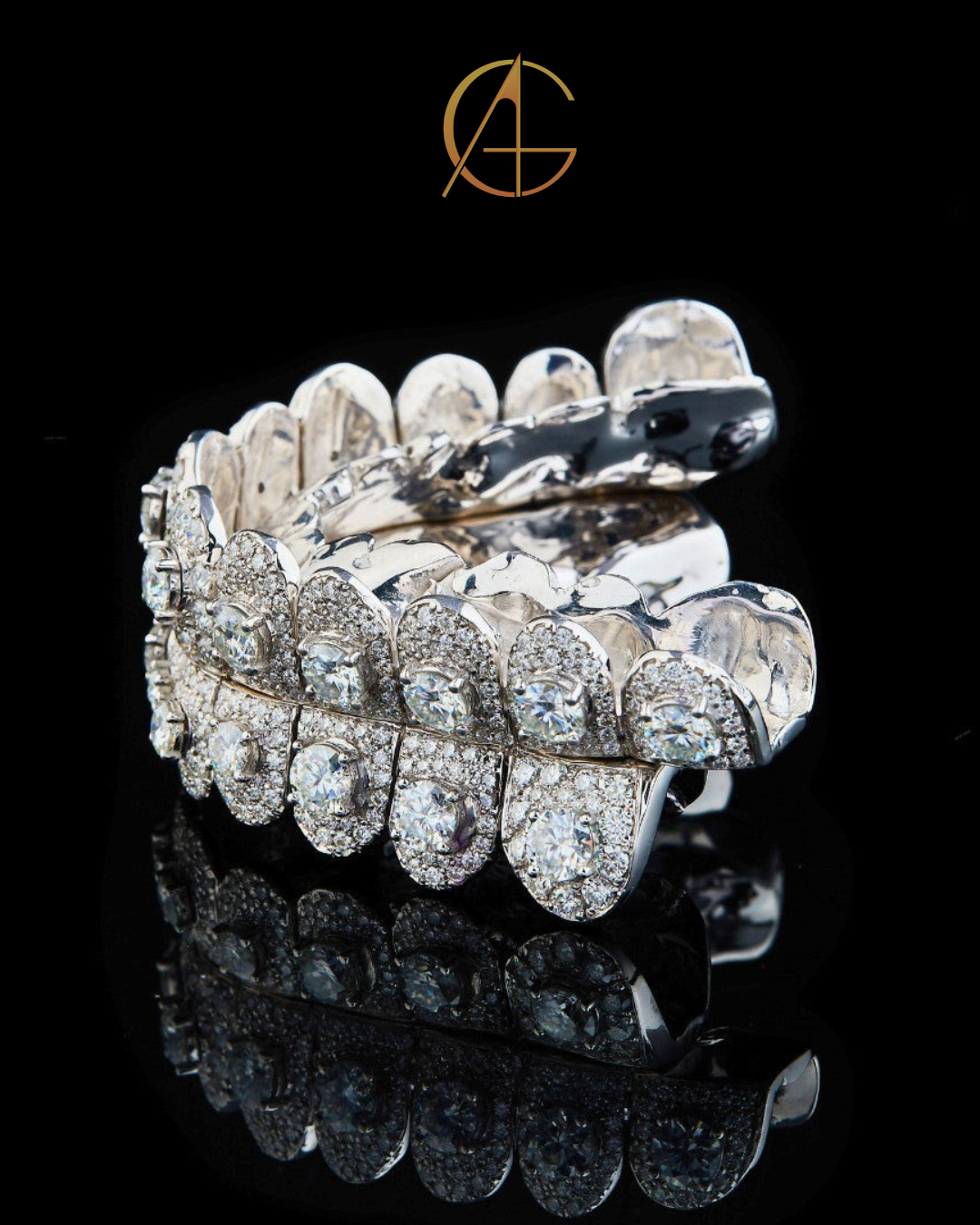 Iced-Out Diamond Grillz – Full Custom Luxury Mouthpiece by Auren Gems