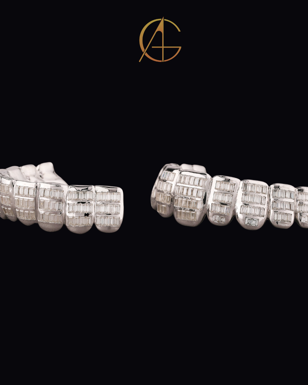 Hip Hop Grillz Jewelry - Custom Baguette Moissanite Diamond Gold/Silver Teeth