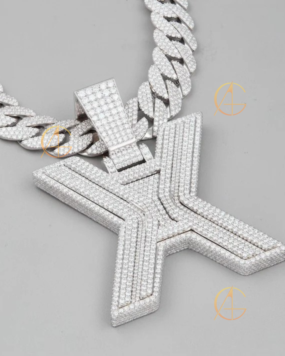 Custom Cuban Chain Iced Out Moissanite Diamond Hip Hop Jewelry