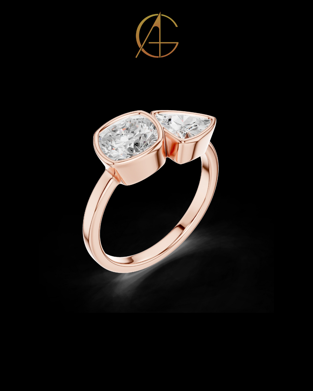 4.00 TCW Modern Moissanite Open-Style Mixed Cut Fine Jewelry For Cocktail Party Ring