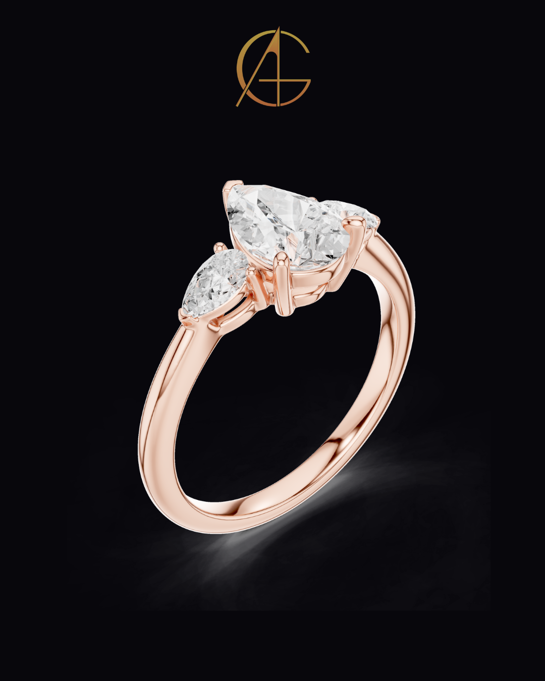 2.00 CT Dazzling Moissanite Pear Cut Diamond Ring For Delight
