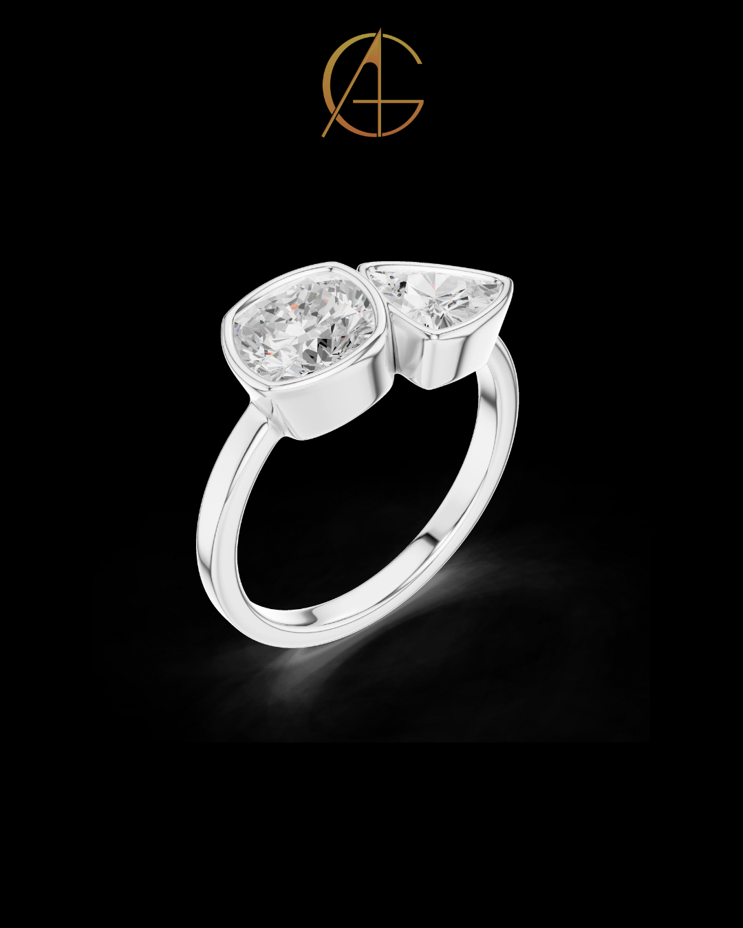 4.00 TCW Modern Moissanite Open-Style Mixed Cut Fine Jewelry For Cocktail Party Ring