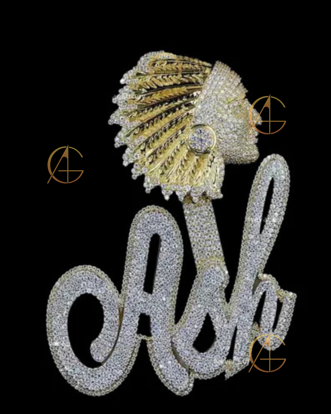 Men's Owl Pendant - Iced Out Moissanite Diamond Bling