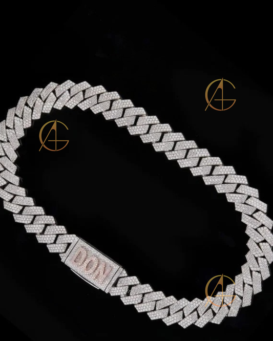 Auren Moissanite Cuban Chain – Men’s Luxury Custom Logo Diamond Necklace