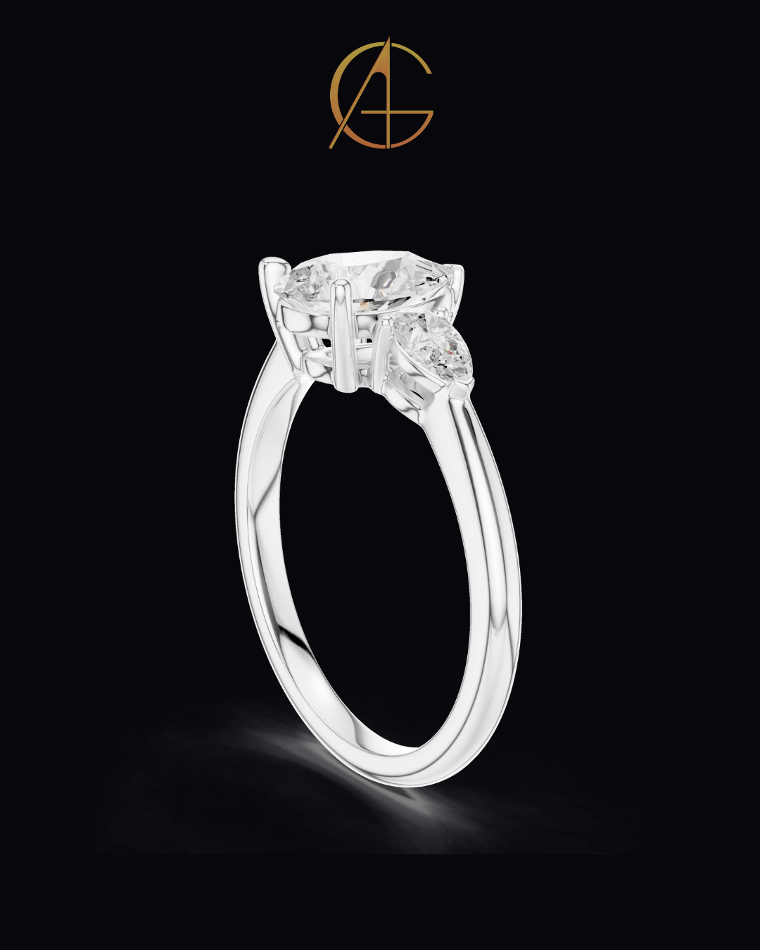 2.00 CT Dazzling Moissanite Pear Cut Diamond Ring For Delight