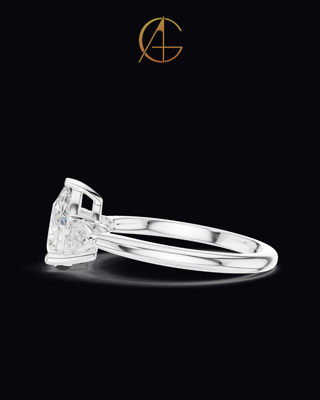 2.00 CT Dazzling Moissanite Pear Cut Diamond Ring For Delight