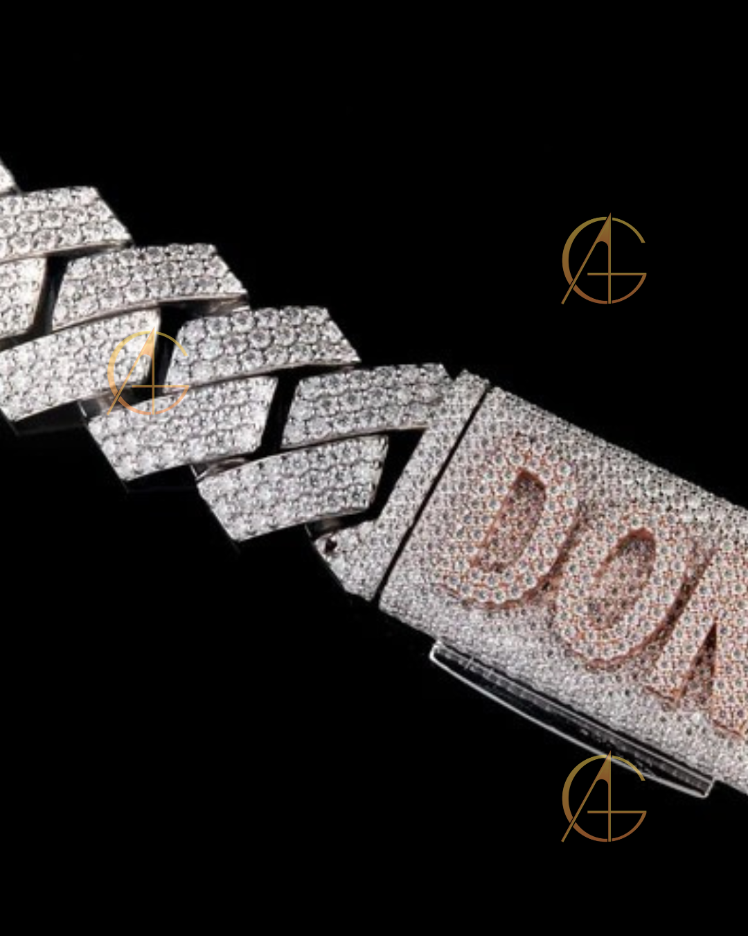 Auren Moissanite Cuban Chain – Men’s Luxury Custom Logo Diamond Necklace