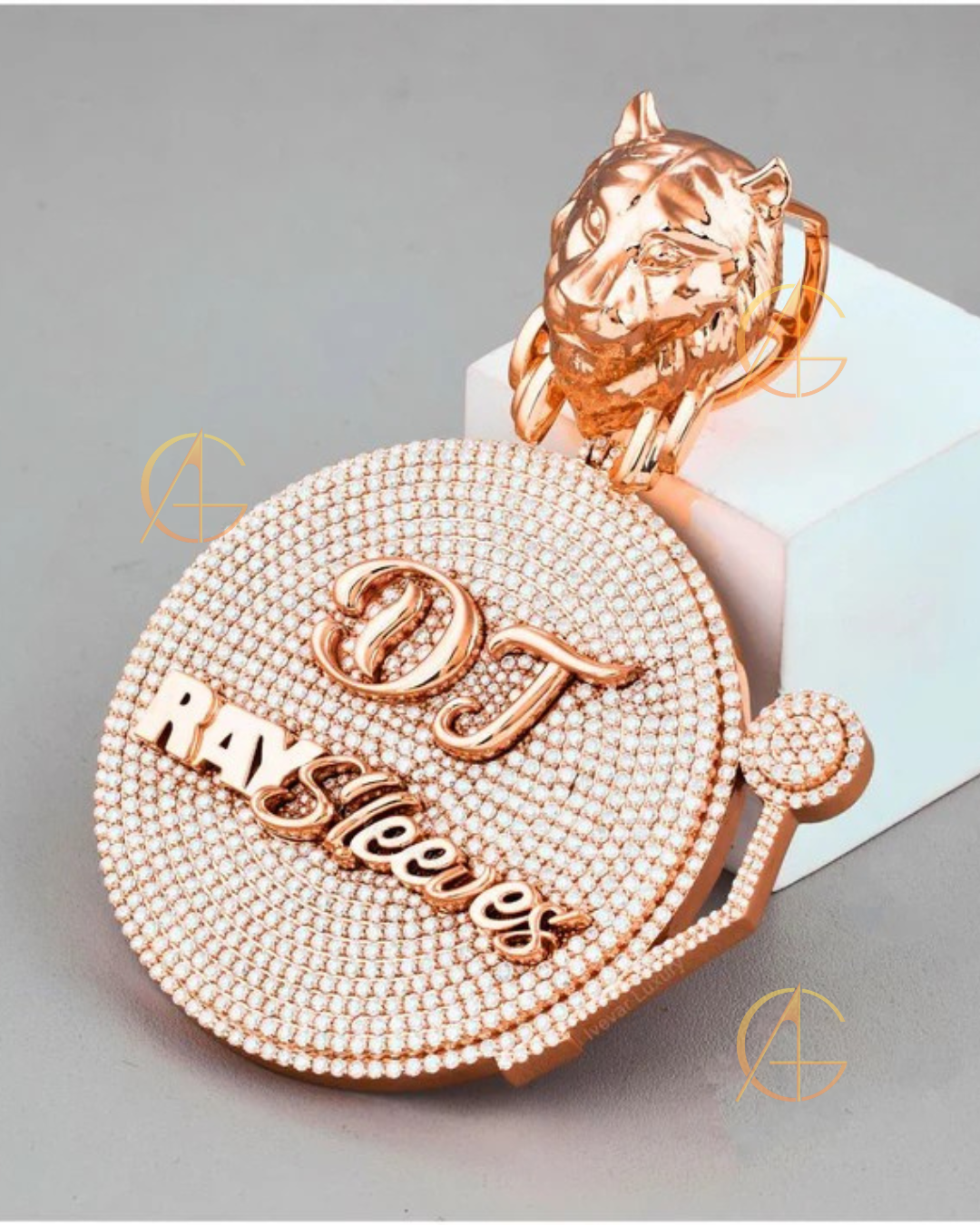 Custom Moissanite Pendant - 925 Sterling Silver Diamond Jewelry by Auren