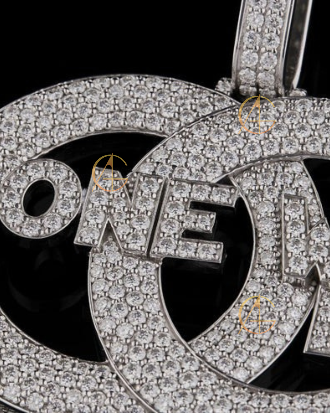Full Silver Round Cut Moissanite Diamond Unique Style Pendent By Auren
