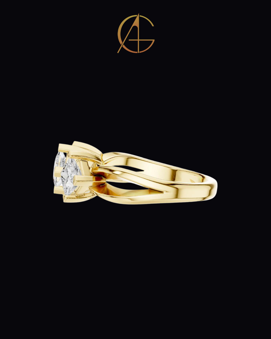 1.31 TCW Elegant Three Stone Ring with Brilliant Princess Moissanite Diamonds in a Sleek Prong Setting