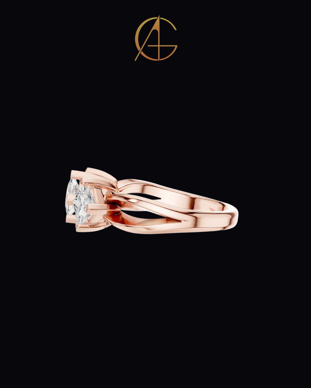 1.31 TCW Elegant Three Stone Ring with Brilliant Princess Moissanite Diamonds in a Sleek Prong Setting