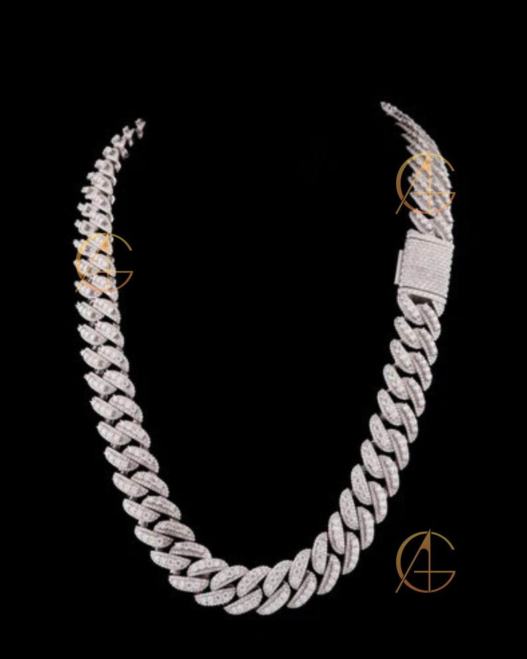 New Arrival VVS Moissanite Heavy Iced Out Cuban Link Chain Sterling Silver 925 Moissanite Hip Hop Men's Jewelry by Auren