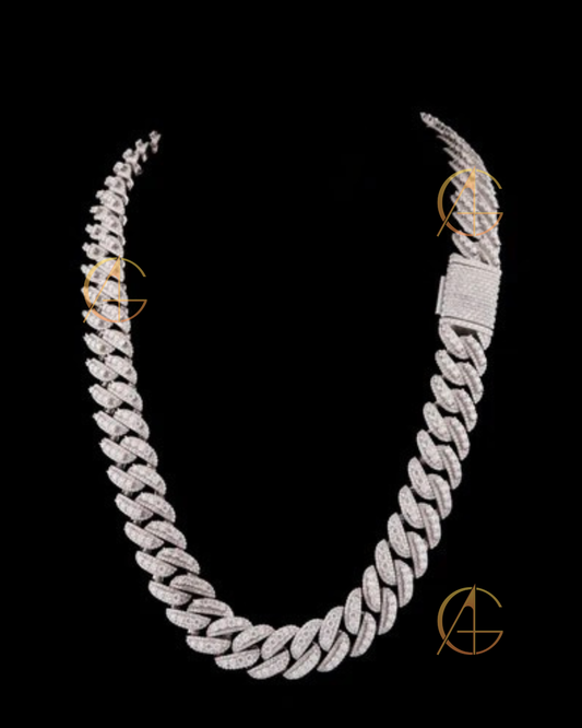 New Arrival VVS Moissanite Heavy Iced Out Cuban Link Chain Sterling Silver 925 Moissanite Hip Hop Men's Jewelry by Auren