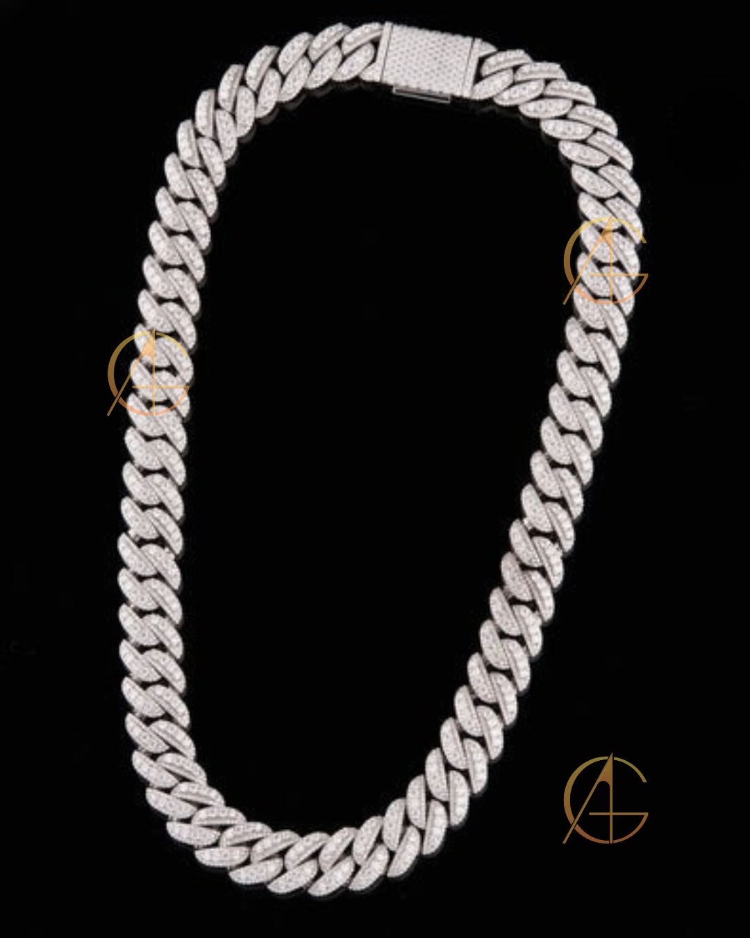 New Arrival VVS Moissanite Heavy Iced Out Cuban Link Chain Sterling Silver 925 Moissanite Hip Hop Men's Jewelry by Auren