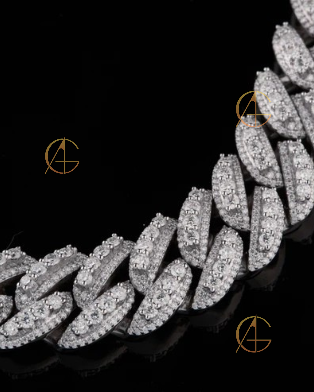 New Arrival VVS Moissanite Heavy Iced Out Cuban Link Chain Sterling Silver 925 Moissanite Hip Hop Men's Jewelry by Auren