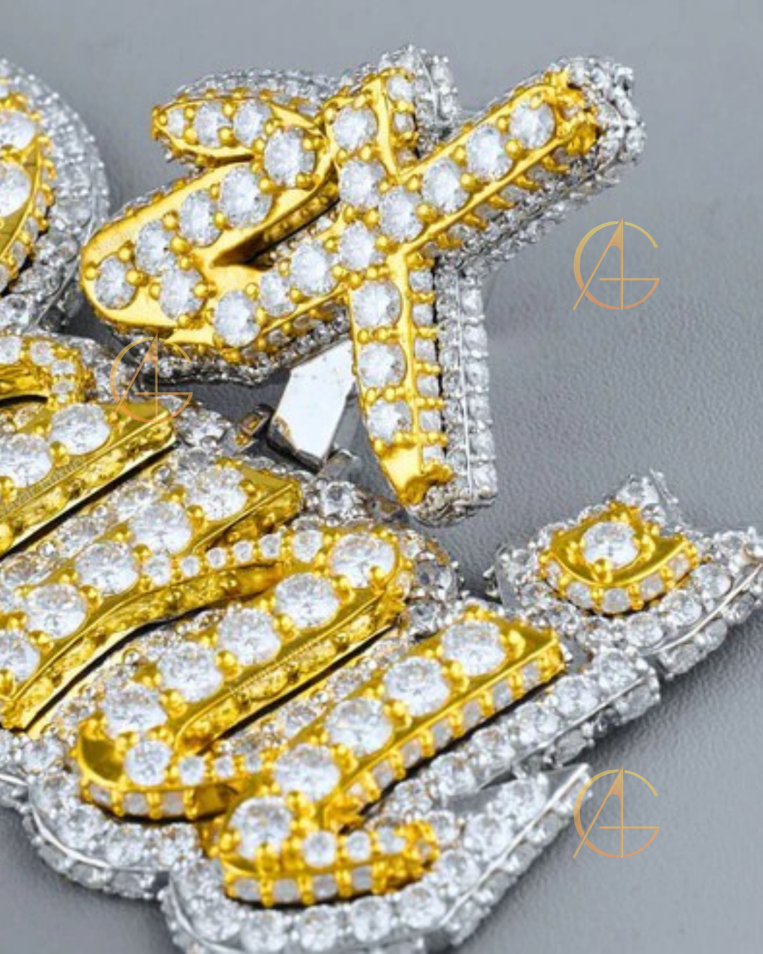 Iced Out Moissanite Cross - Rose Gold Plated Hip Hop Pendant