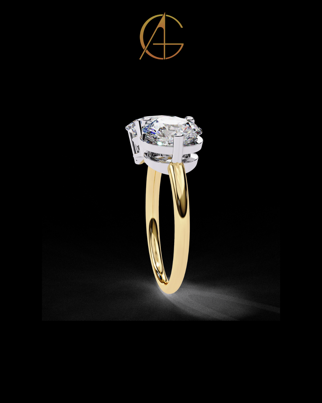 5.00 TCW Classic Round & Oval Cut Moissanite Diamond Toi et Moi Ring with Prong Setting By Auren Gems.