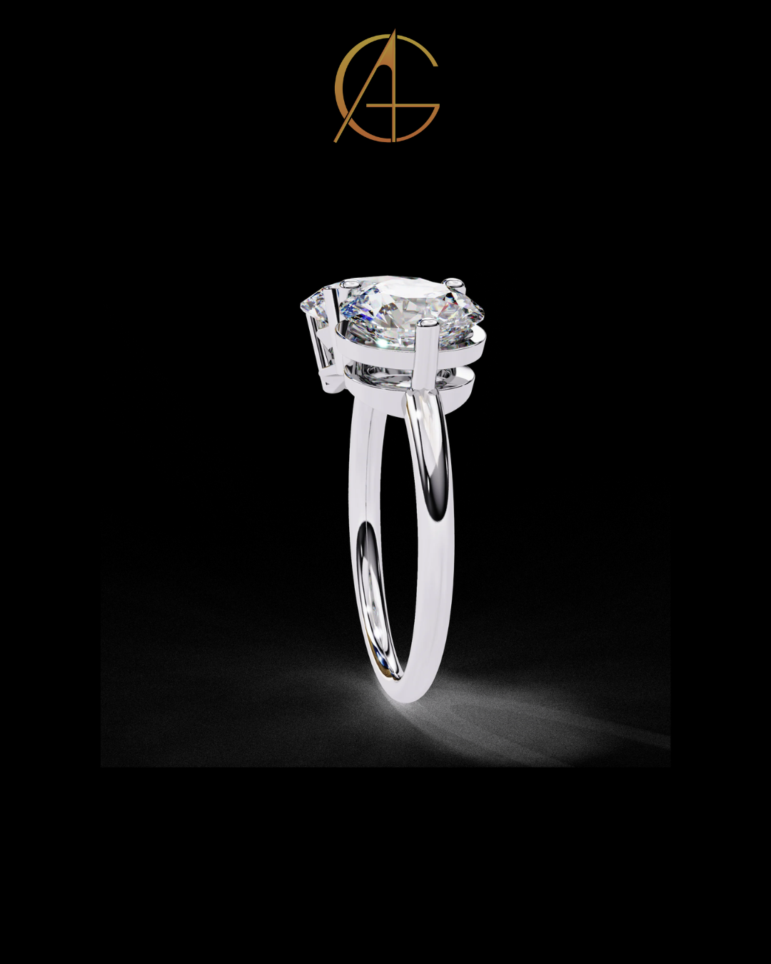 5.00 TCW Classic Round & Oval Cut Moissanite Diamond Toi et Moi Ring with Prong Setting By Auren Gems.