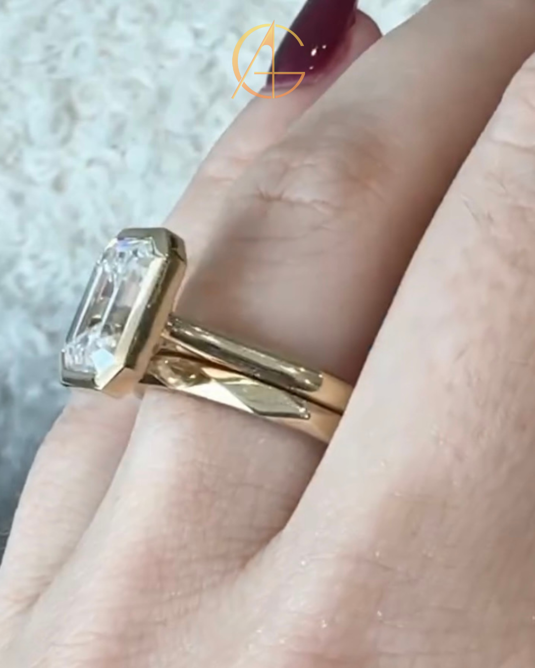 1.50 TCW Classic Emerald Cut Moissanite Diamond Bezel Set Solitaire Engagement Ring For Women