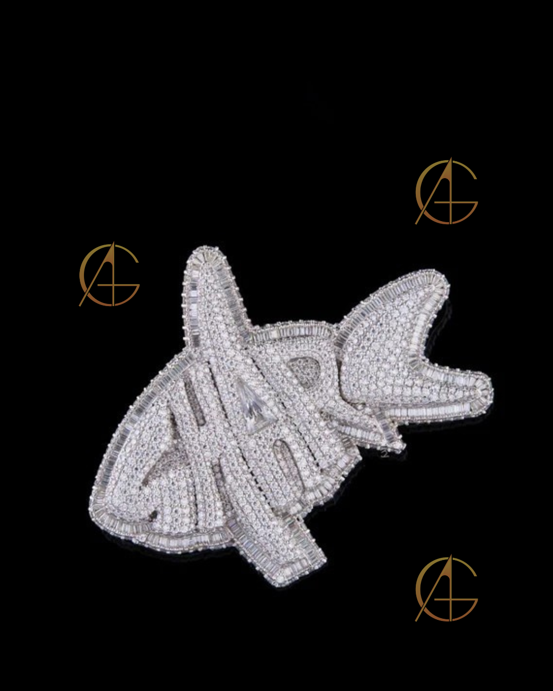 Iced Out Shark & Owl Pendant - 925 Silver/Gold Moissanite Hip Hop Jewelry By Auren