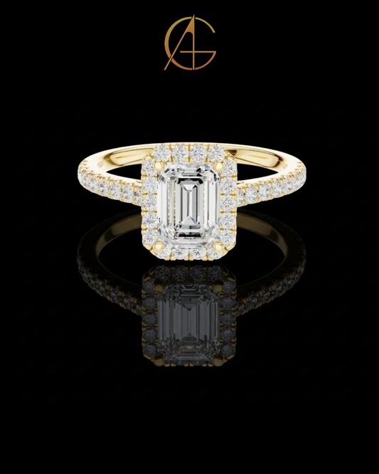 1.35 CT Stunning Moissanite Emerald Cut Diamond Ring For Glossy Day