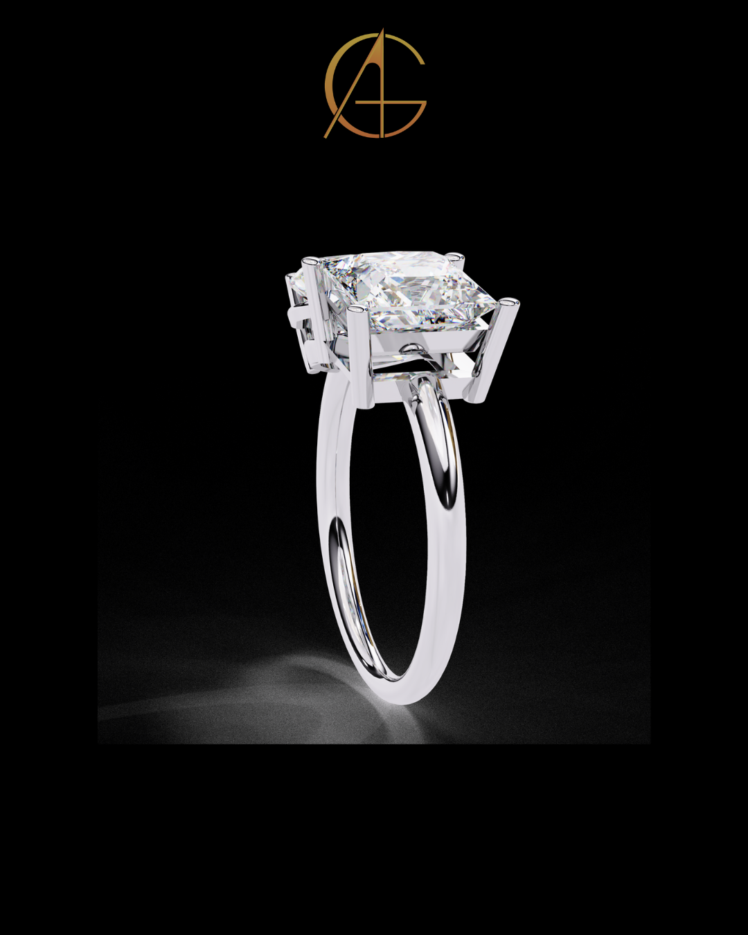 4.50 TCW Elegant Pear Cut and Princess Cut Toi et Moi Moissanite Diamond Ring For Her