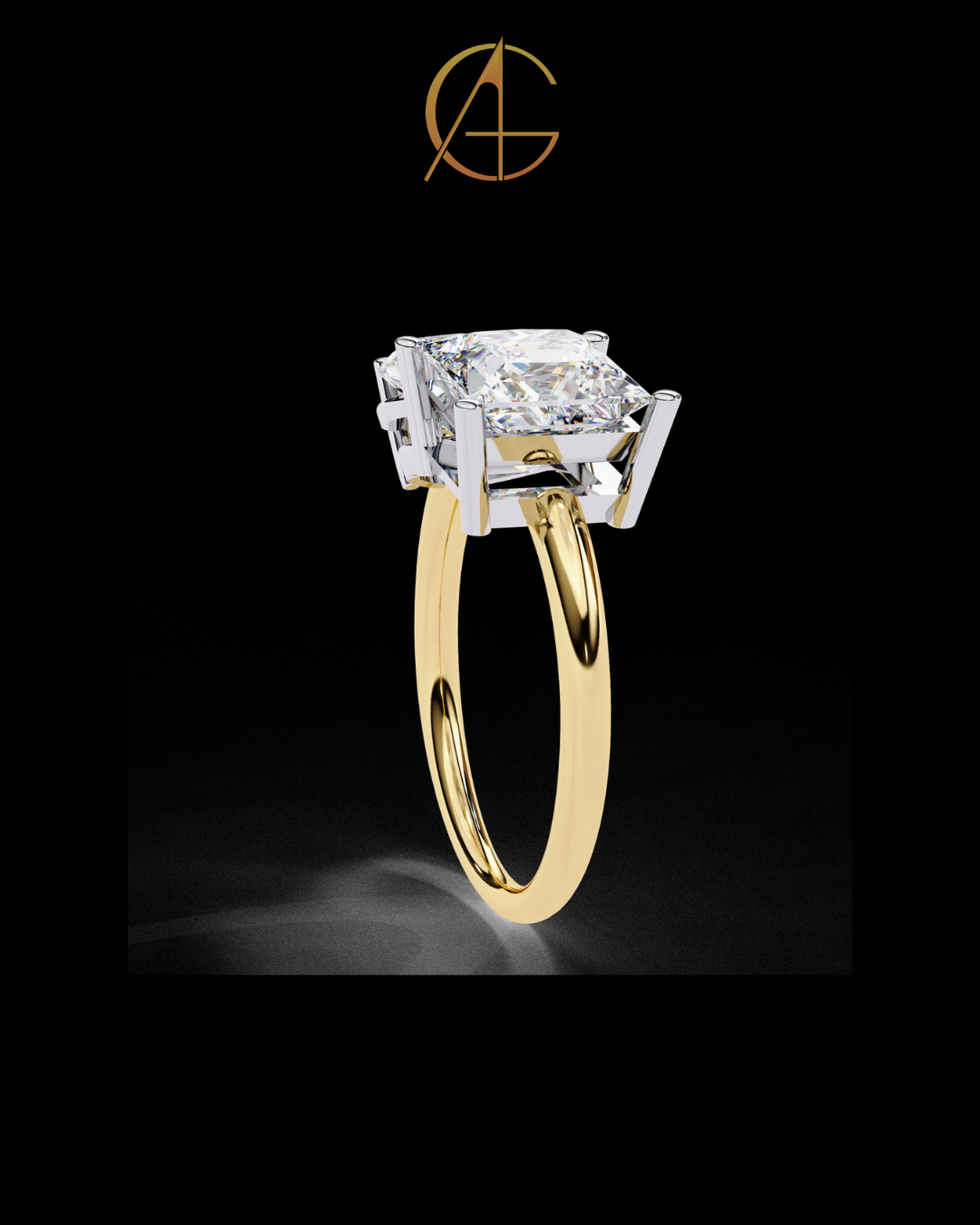 4.50 TCW Elegant Pear Cut and Princess Cut Toi et Moi Moissanite Diamond Ring For Her