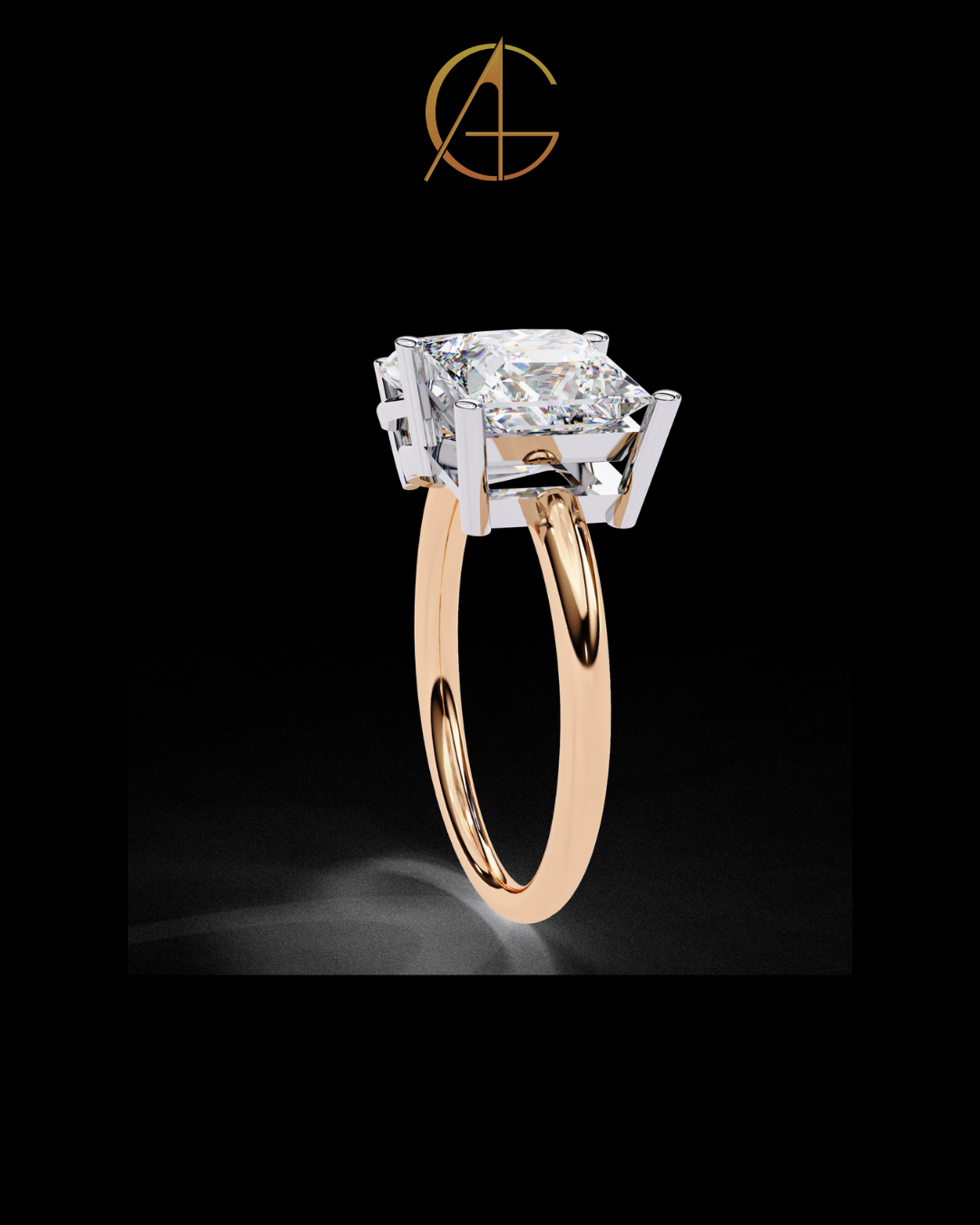 4.50 TCW Elegant Pear Cut and Princess Cut Toi et Moi Moissanite Diamond Ring For Her