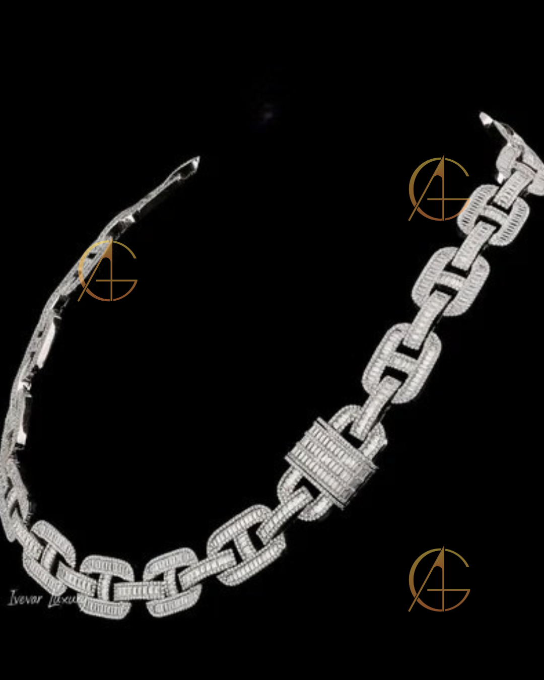Auren Moissanite Cuban Chain – Men’s Luxury Customizable Diamond Ice Necklace