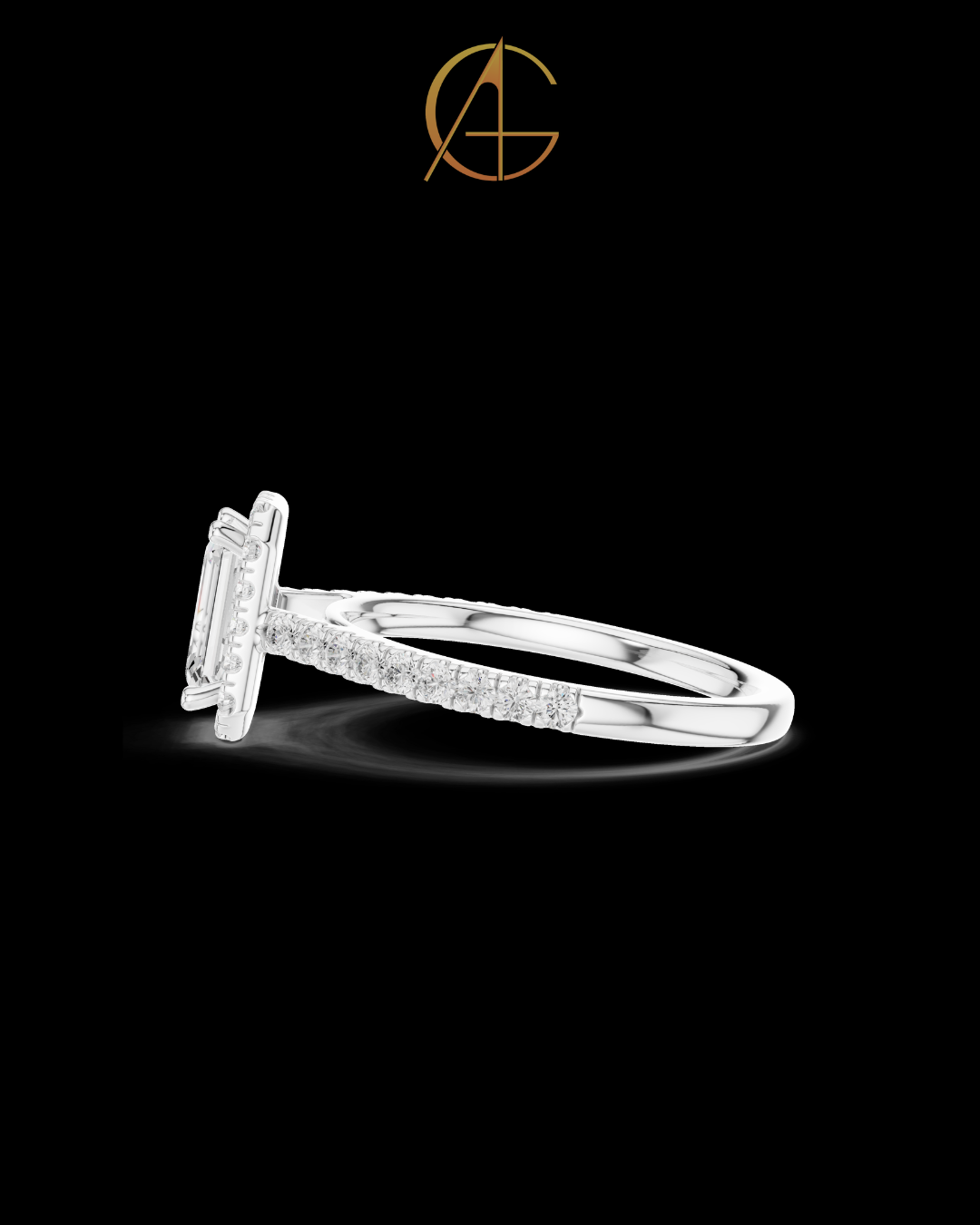 1.35 CT Stunning Moissanite Emerald Cut Diamond Ring For Glossy Day