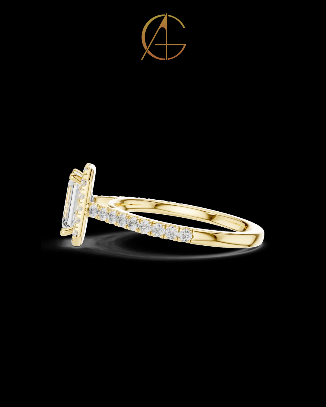 1.35 CT Stunning Moissanite Emerald Cut Diamond Ring For Glossy Day