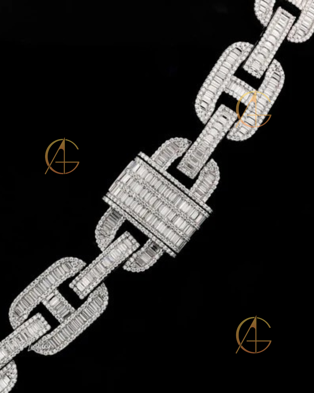 Auren Moissanite Cuban Chain – Men’s Luxury Customizable Diamond Ice Necklace