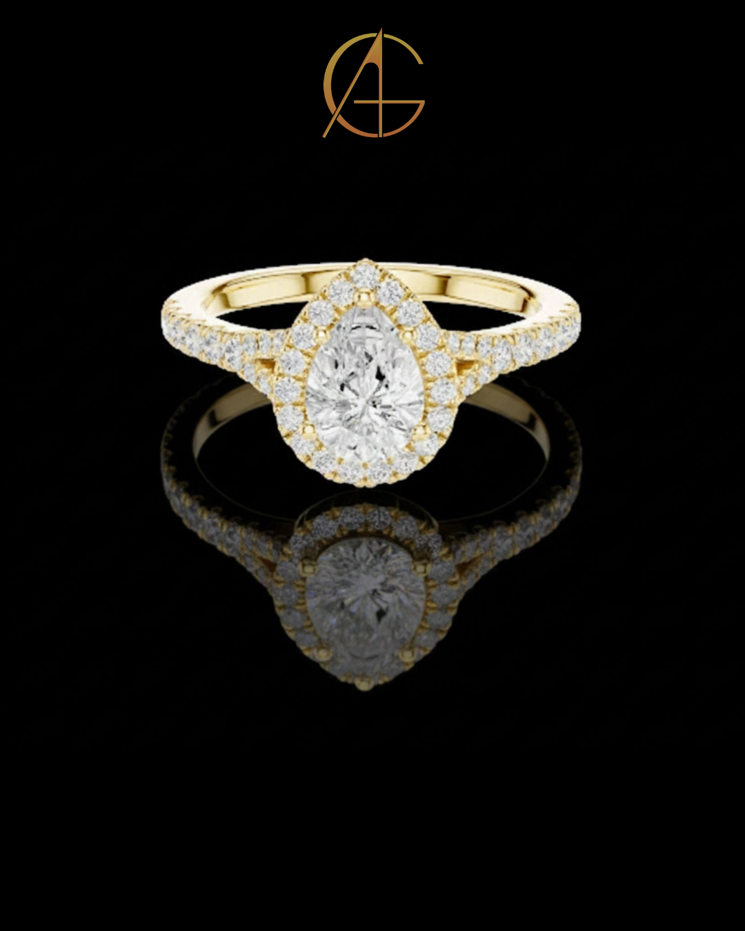 1.00 CT Inspiring Moissanite Pear Cut Diamond Ring For Soft Day