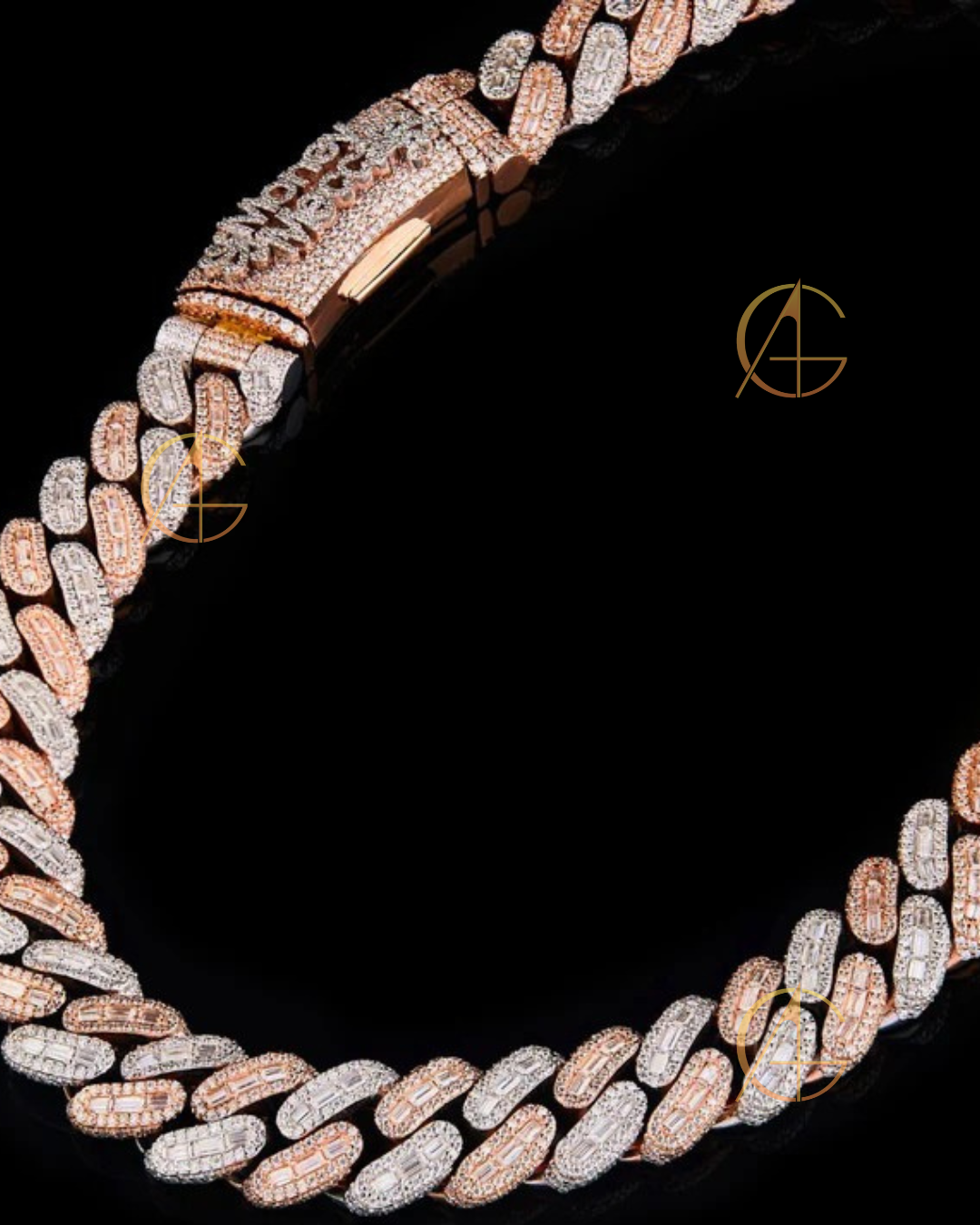Two-Tone Moissanite Diamond Miami Cuban Link Chain – Rose Gold & White Gold Iced Out Necklace
