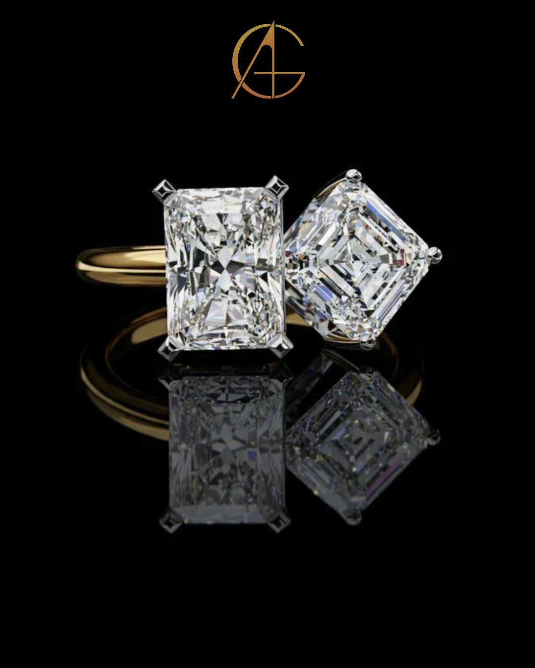 5.50 TCW Feminine Toi Moi Radiant & Radiant Cut Moissanite Diamond Ring High Quality Design