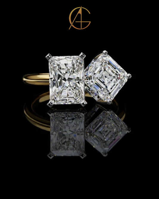 5.50 TCW Feminine Toi Moi Radiant & Radiant Cut Moissanite Diamond Ring High Quality Design