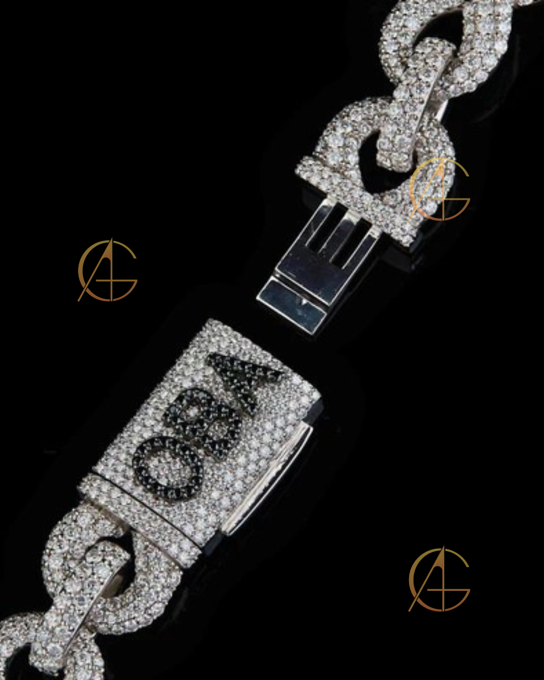 Fully Iced-Out Custom Cuban Link Chain with Moissanite Diamond Accents