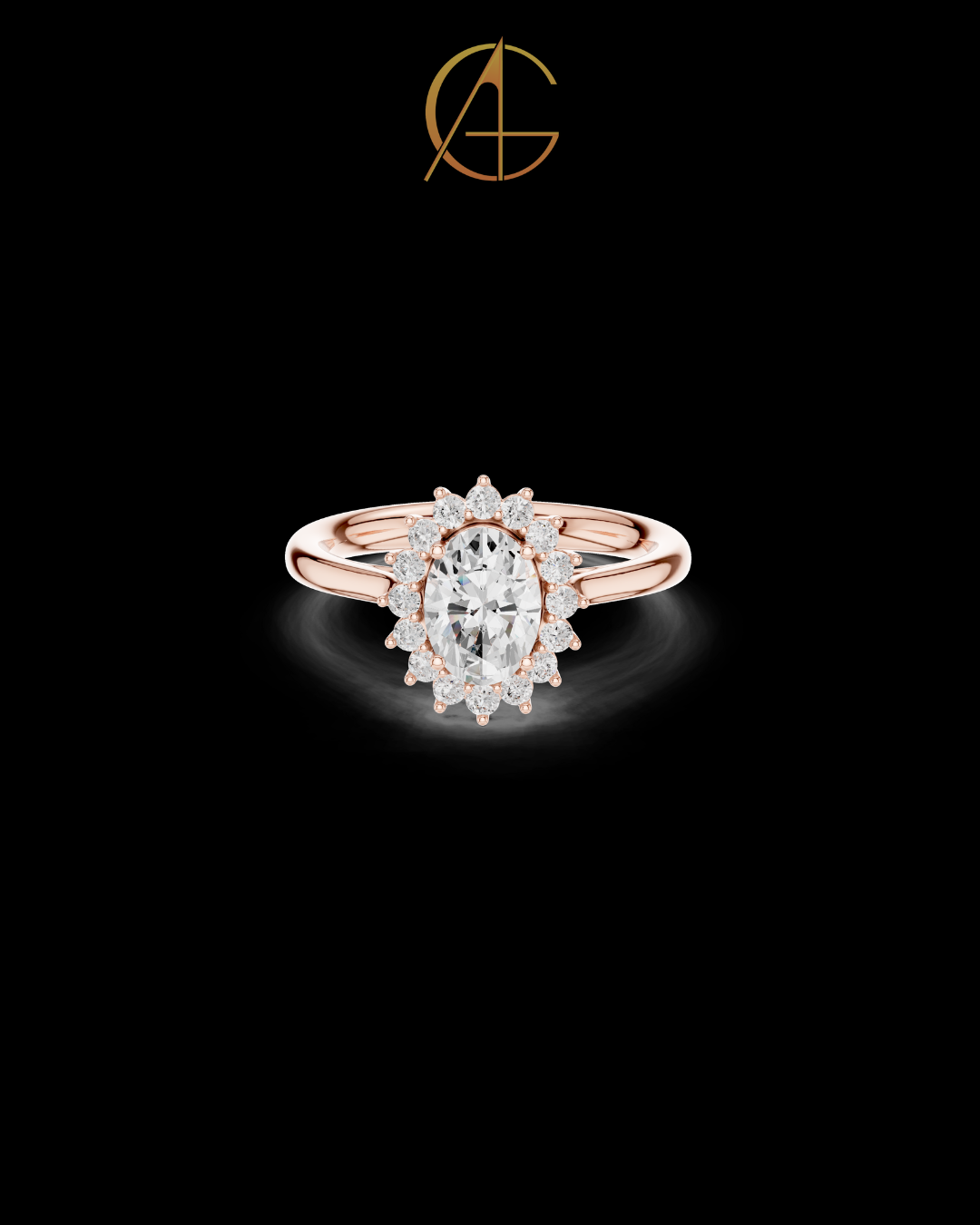 1.01 CT Captivating Floral-Inspired Ring with Sparkling Round Accent Moissanite Diamonds For Holiday Gift