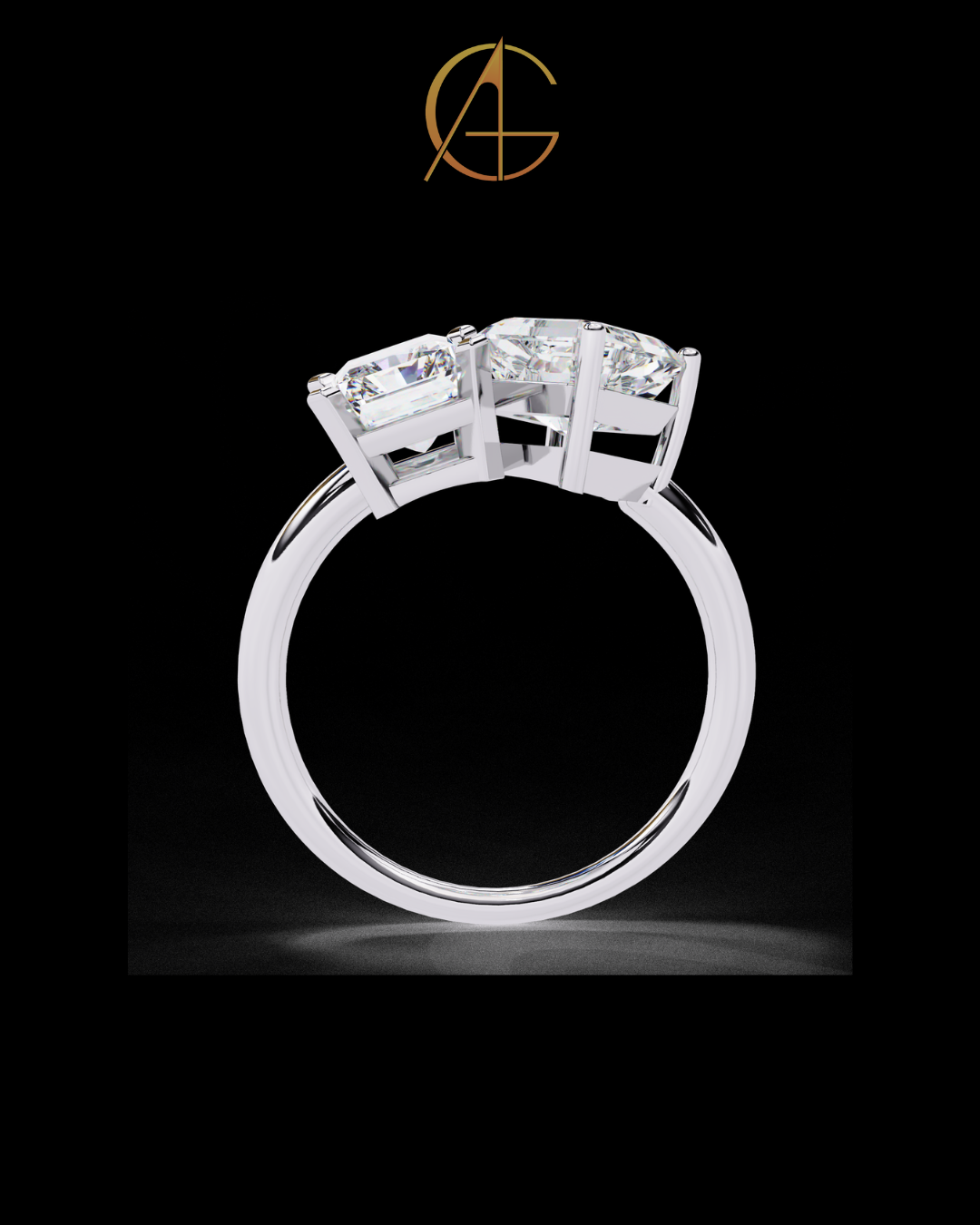 5.50 TCW Feminine Toi Moi Radiant & Radiant Cut Moissanite Diamond Ring High Quality Design