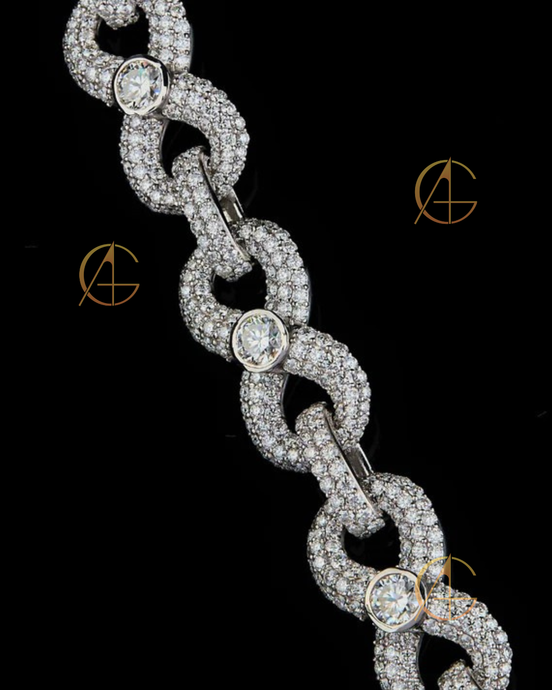 Fully Iced-Out Custom Cuban Link Chain with Moissanite Diamond Accents