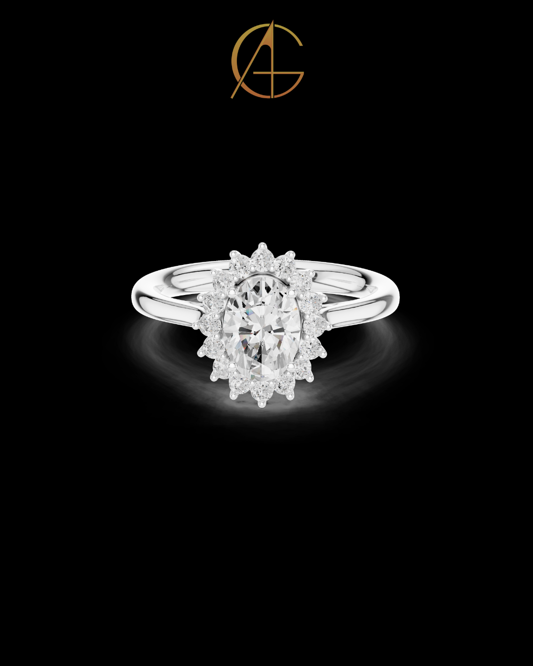 1.01 CT Captivating Floral-Inspired Ring with Sparkling Round Accent Moissanite Diamonds For Holiday Gift