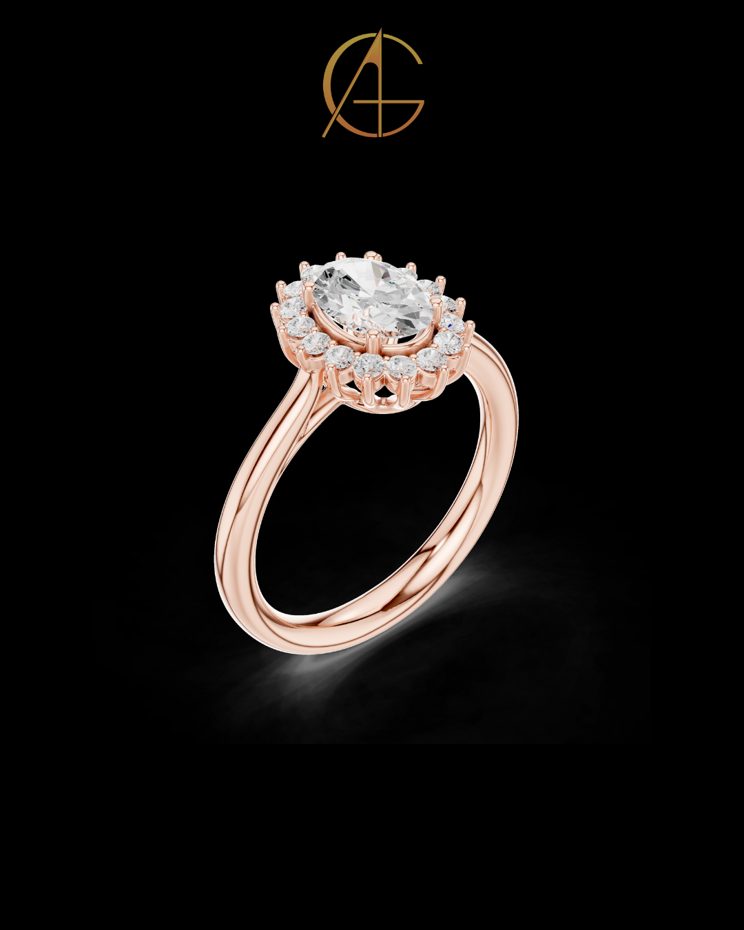 1.01 CT Captivating Floral-Inspired Ring with Sparkling Round Accent Moissanite Diamonds For Holiday Gift